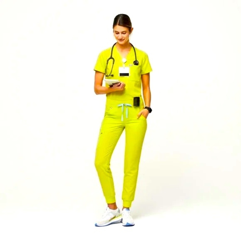 FIGS Neon Lime Yellow Green Scrub Set